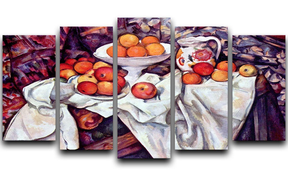 Still Life with Apples and Oranges by Cezanne 5 Split Panel Canvas - Canvas Art Rocks - 1