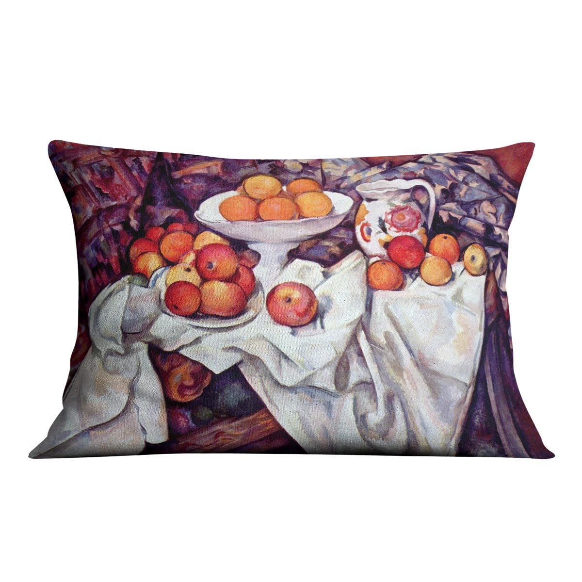 Still Life with Apples and Oranges by Cezanne Cushion - Canvas Art Rocks - 4