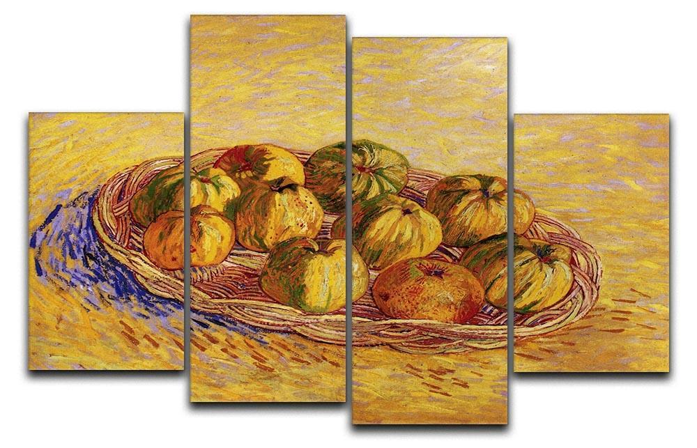 Still Life with Basket of Apples by Van Gogh 4 Split Panel Canvas  - Canvas Art Rocks - 1