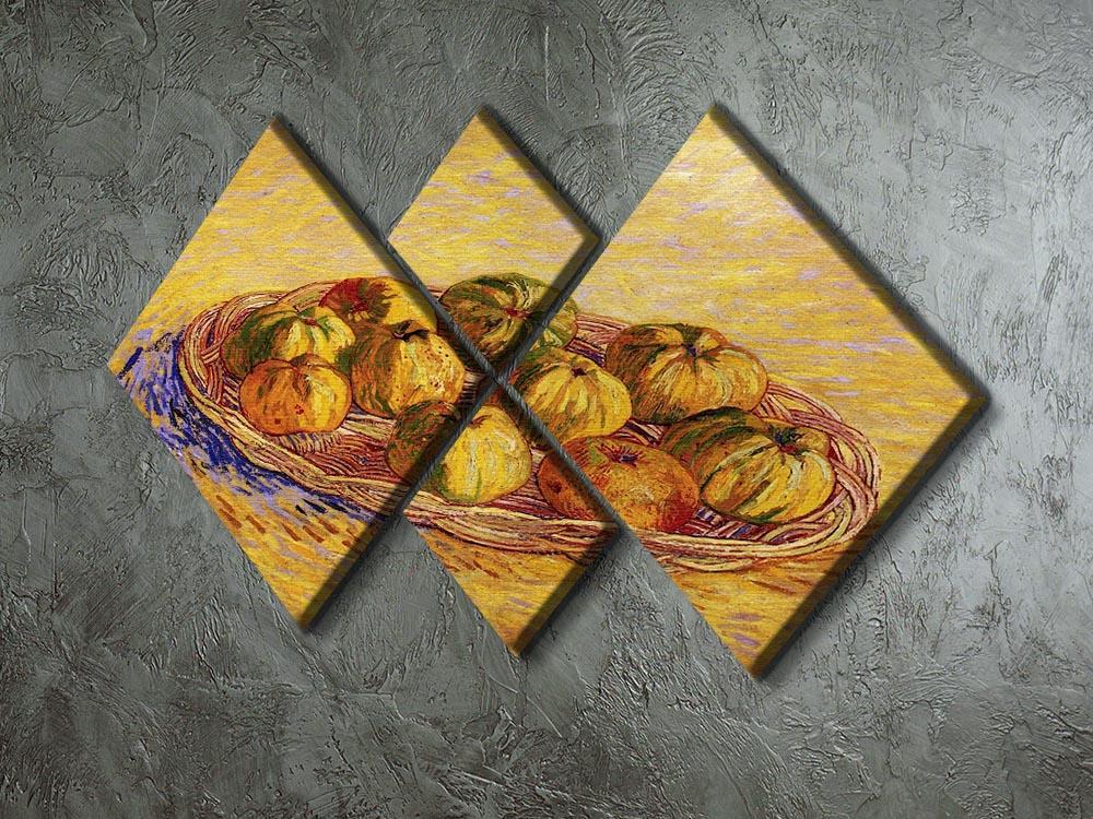 Still Life with Basket of Apples by Van Gogh 4 Square Multi Panel Canvas - Canvas Art Rocks - 2