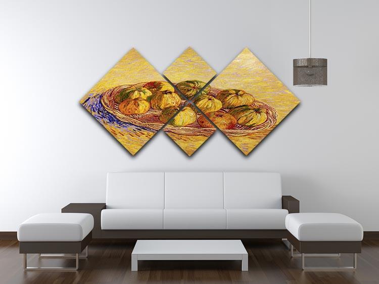Still Life with Basket of Apples by Van Gogh 4 Square Multi Panel Canvas - Canvas Art Rocks - 3