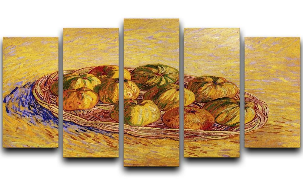 Still Life with Basket of Apples by Van Gogh 5 Split Panel Canvas  - Canvas Art Rocks - 1