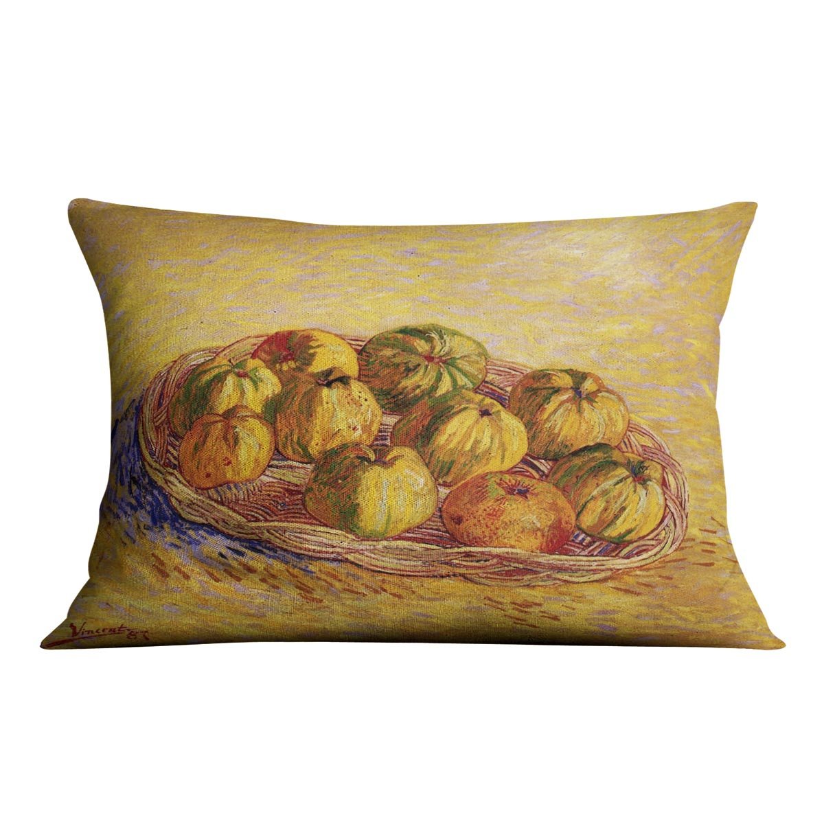 Still Life with Basket of Apples by Van Gogh Throw Pillow