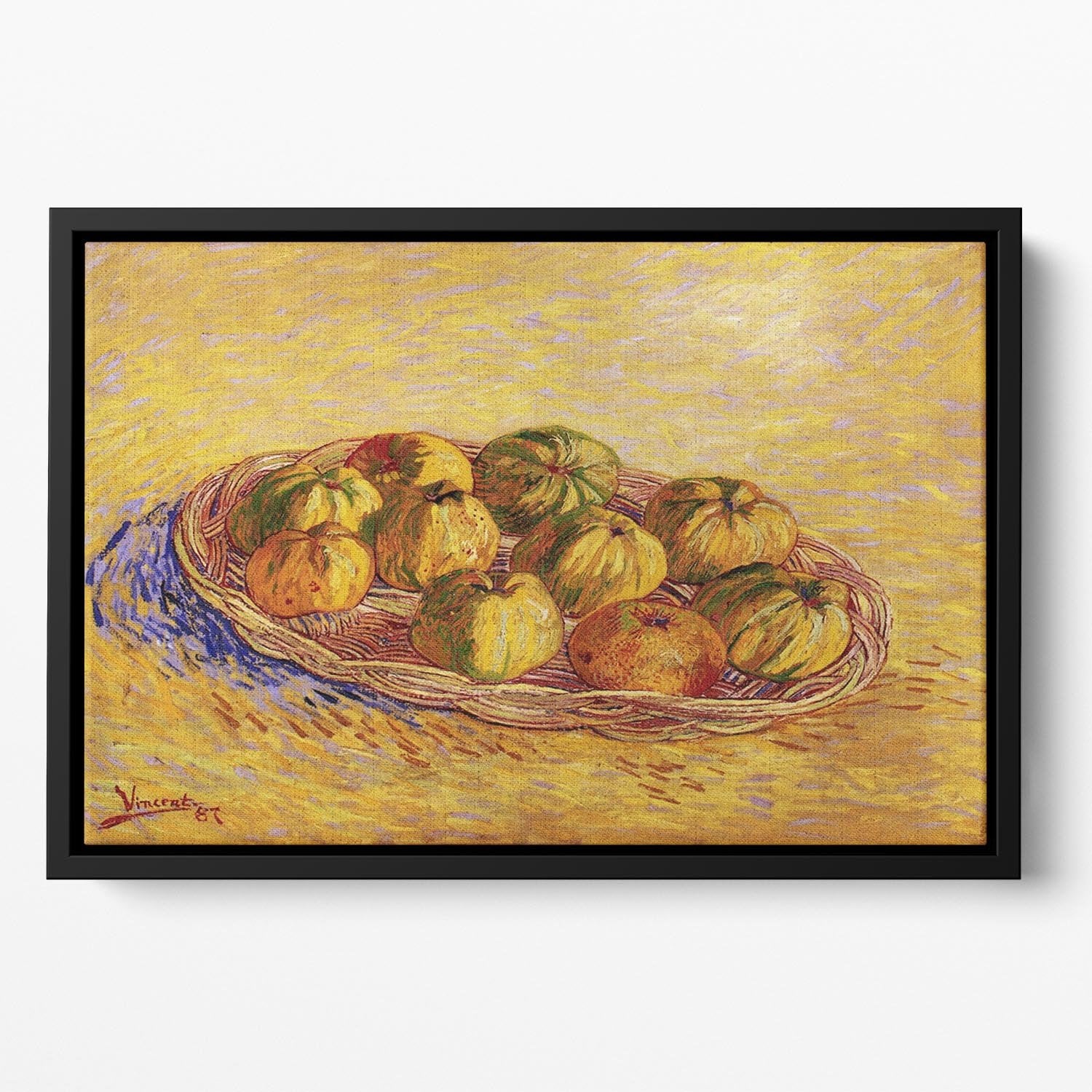 Still Life with Basket of Apples by Van Gogh Floating Framed Canvas