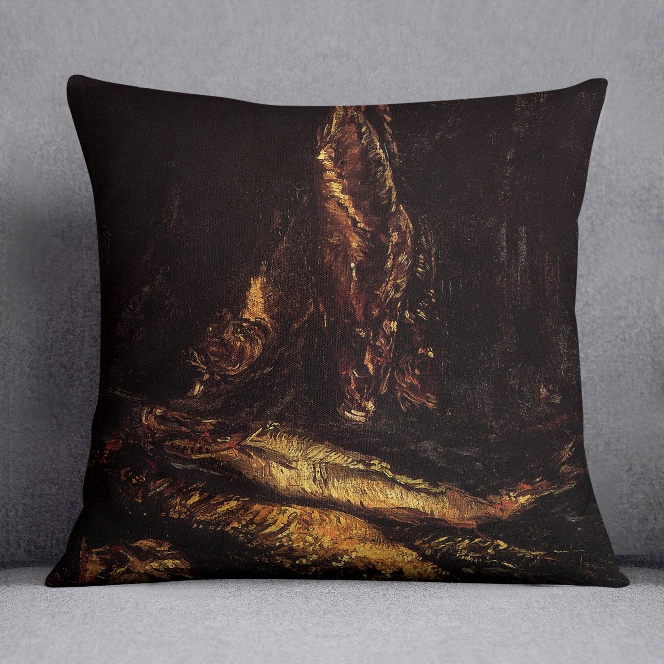 Still Life with Bloaters 2 by Van Gogh Throw Pillow