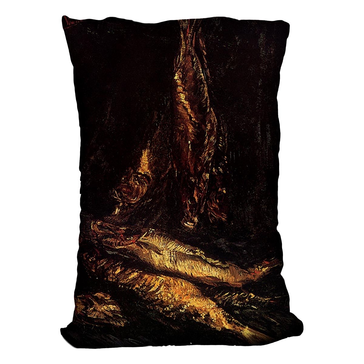 Still Life with Bloaters 2 by Van Gogh Throw Pillow