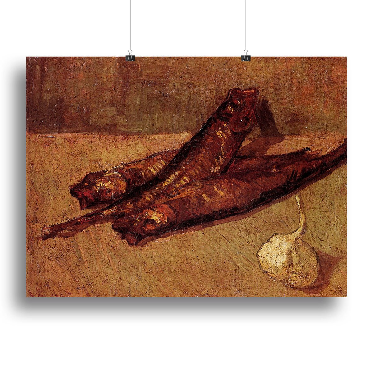 Still Life with Bloaters and Garlic by Van Gogh Canvas Print or Poster