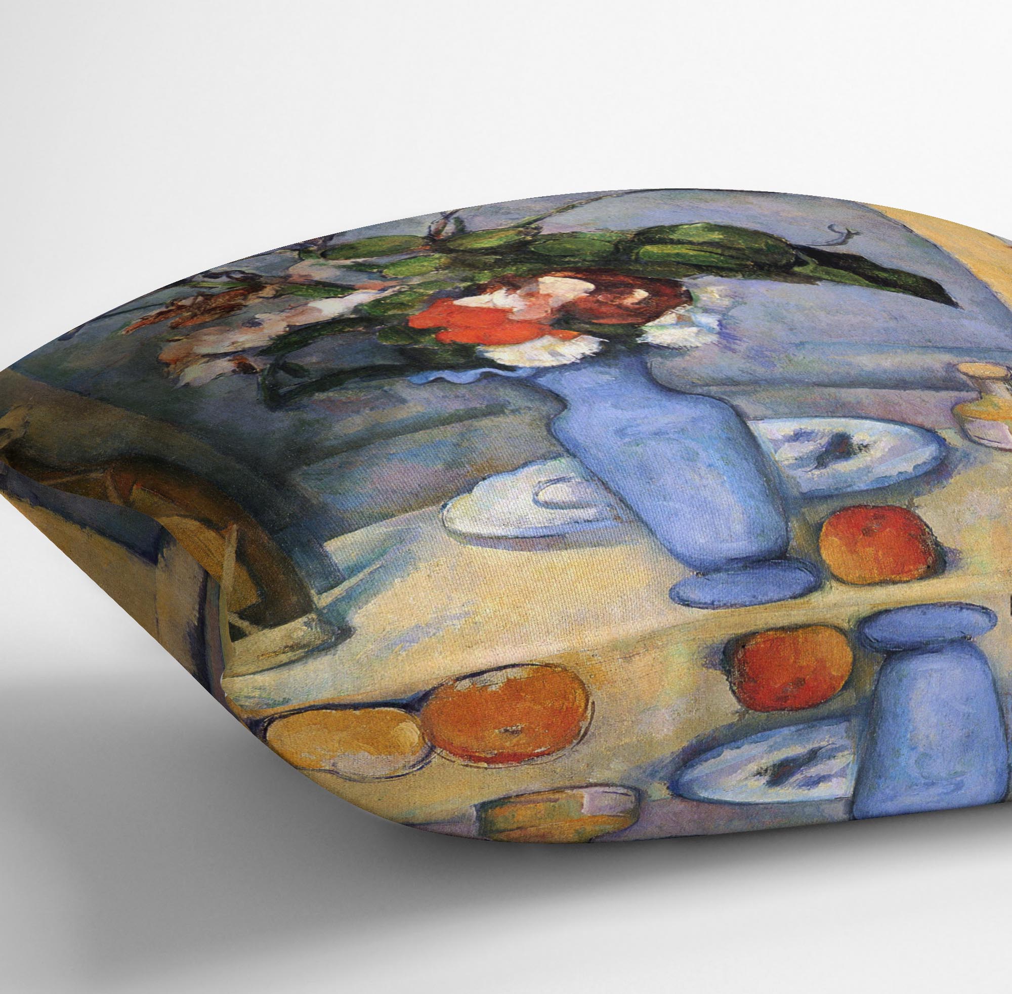 Still Life with Blue vase by Cezanne Cushion - Canvas Art Rocks - 3