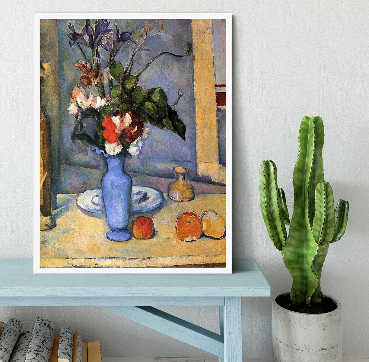 Still Life with Blue vase by Cezanne Framed Print - Canvas Art Rocks -6