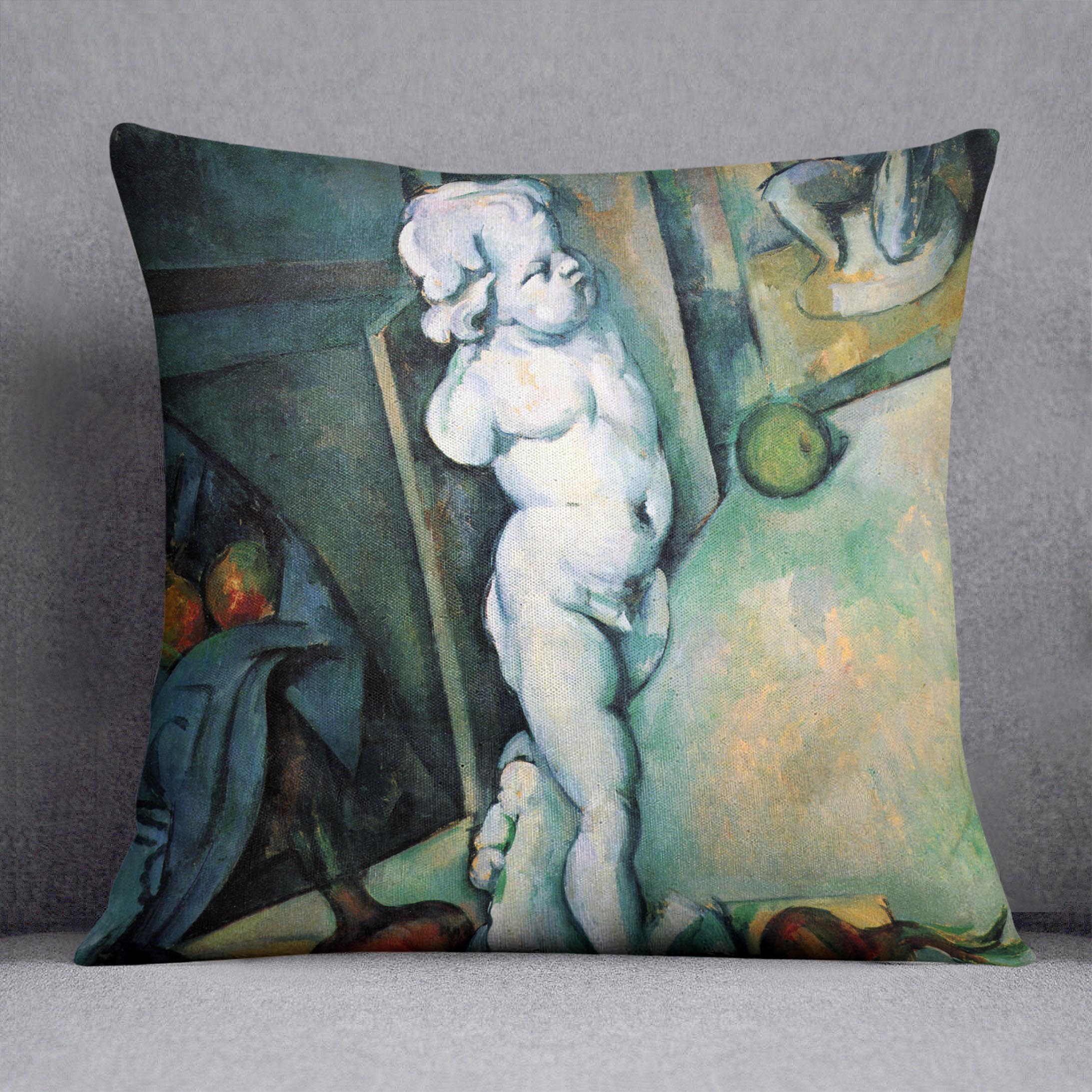 Still Life with Cherub by Cezanne Cushion - Canvas Art Rocks - 1