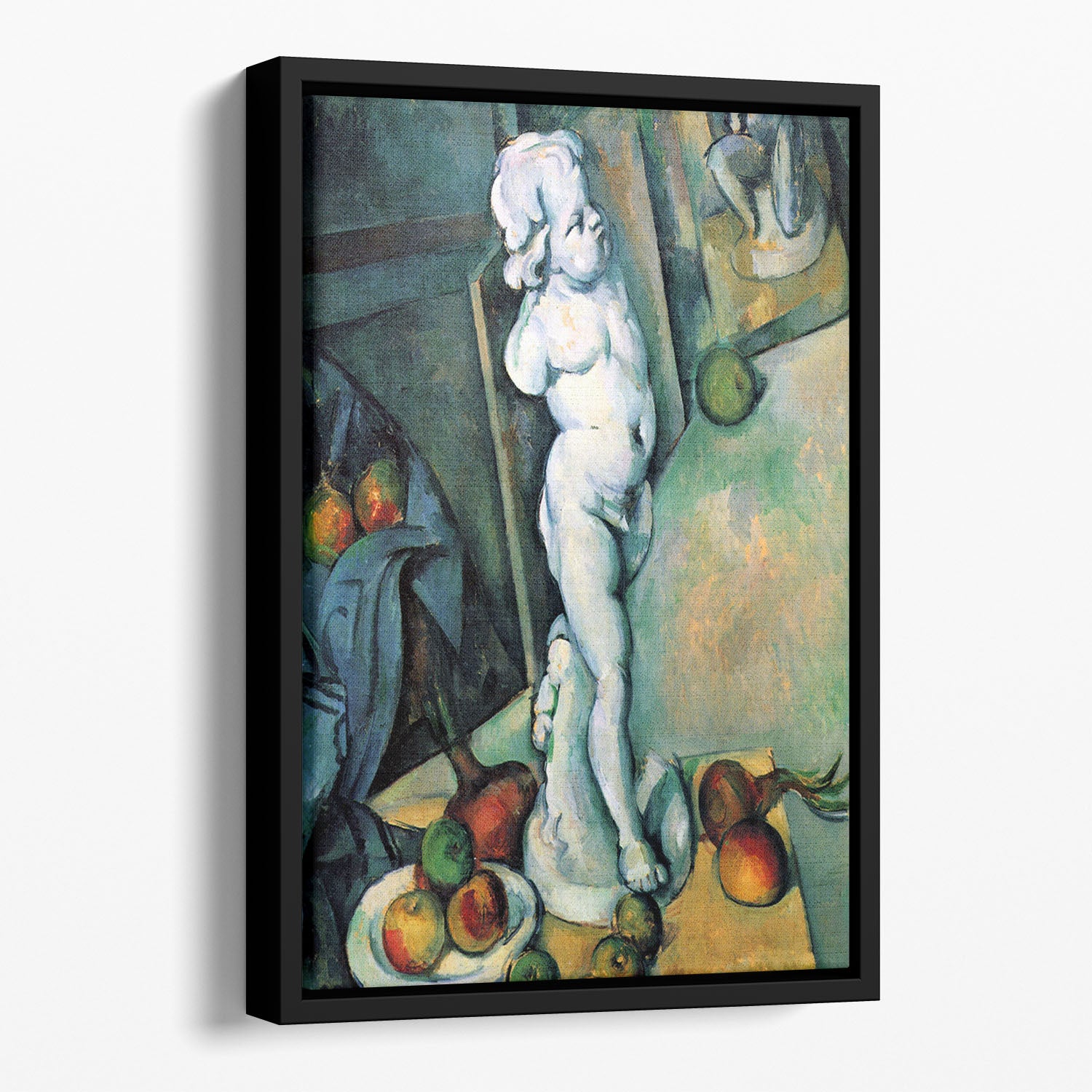 Still Life with Cherub by Cezanne Floating Framed Canvas - Canvas Art Rocks - 1