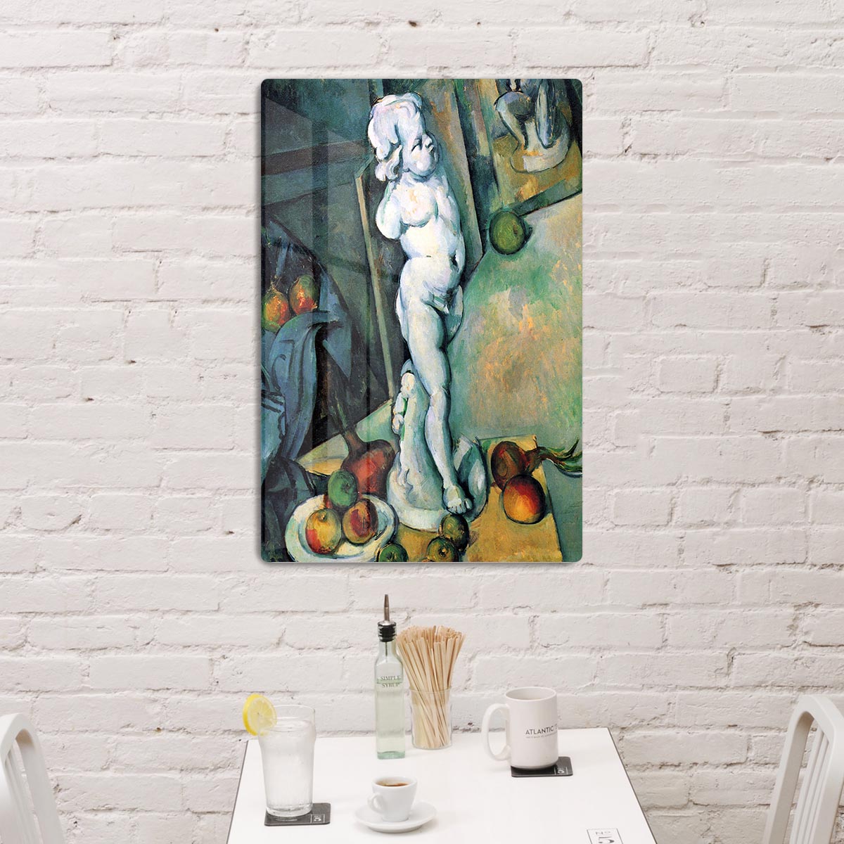 Still Life with Cherub by Cezanne Acrylic Block - Canvas Art Rocks - 3