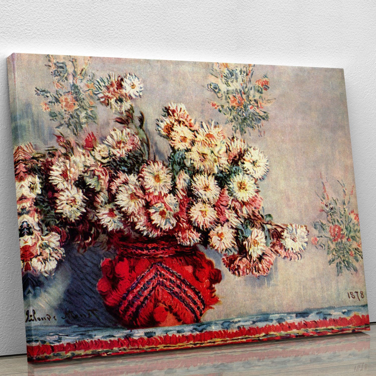 Still Life with Chrysanthemums by Monet Canvas Print or Poster