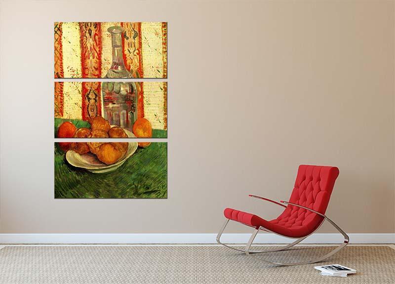 Still Life with Decanter and Lemons on a Plate by Van Gogh 3 Split Panel Canvas Print - Canvas Art Rocks - 2