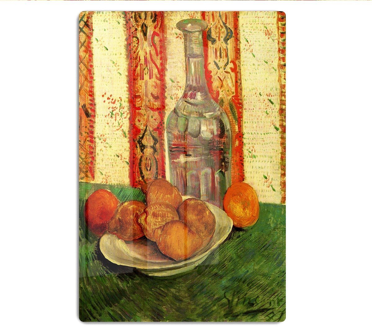 Still Life with Decanter and Lemons on a Plate by Van Gogh HD Metal Print