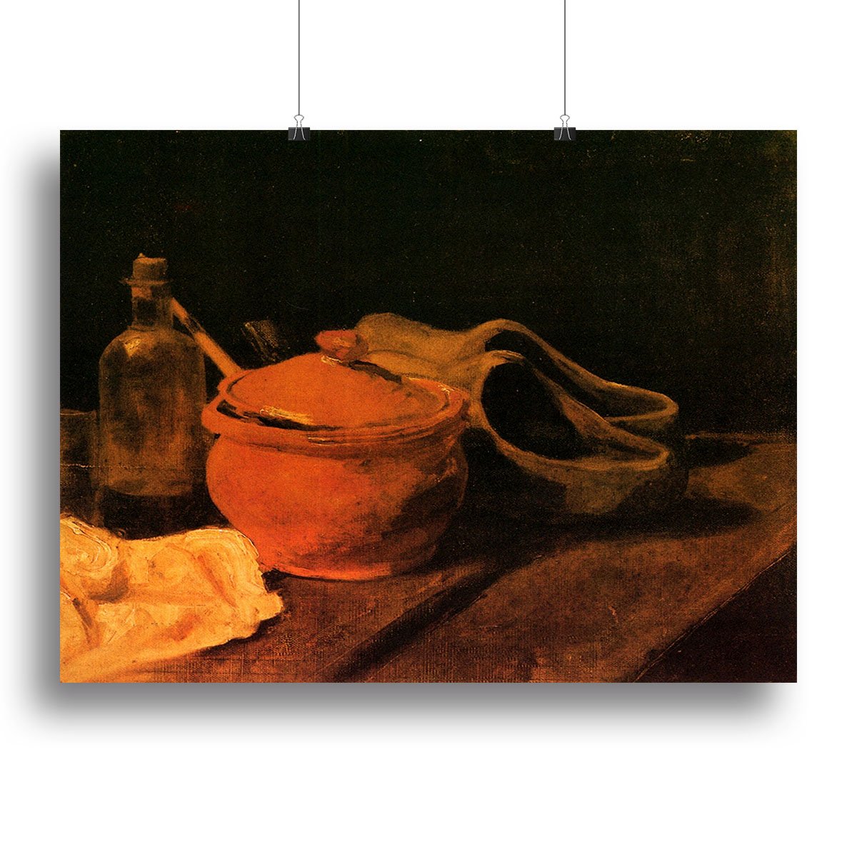 Still Life with Earthenware Bottle and Clogs by Van Gogh Canvas Print or Poster