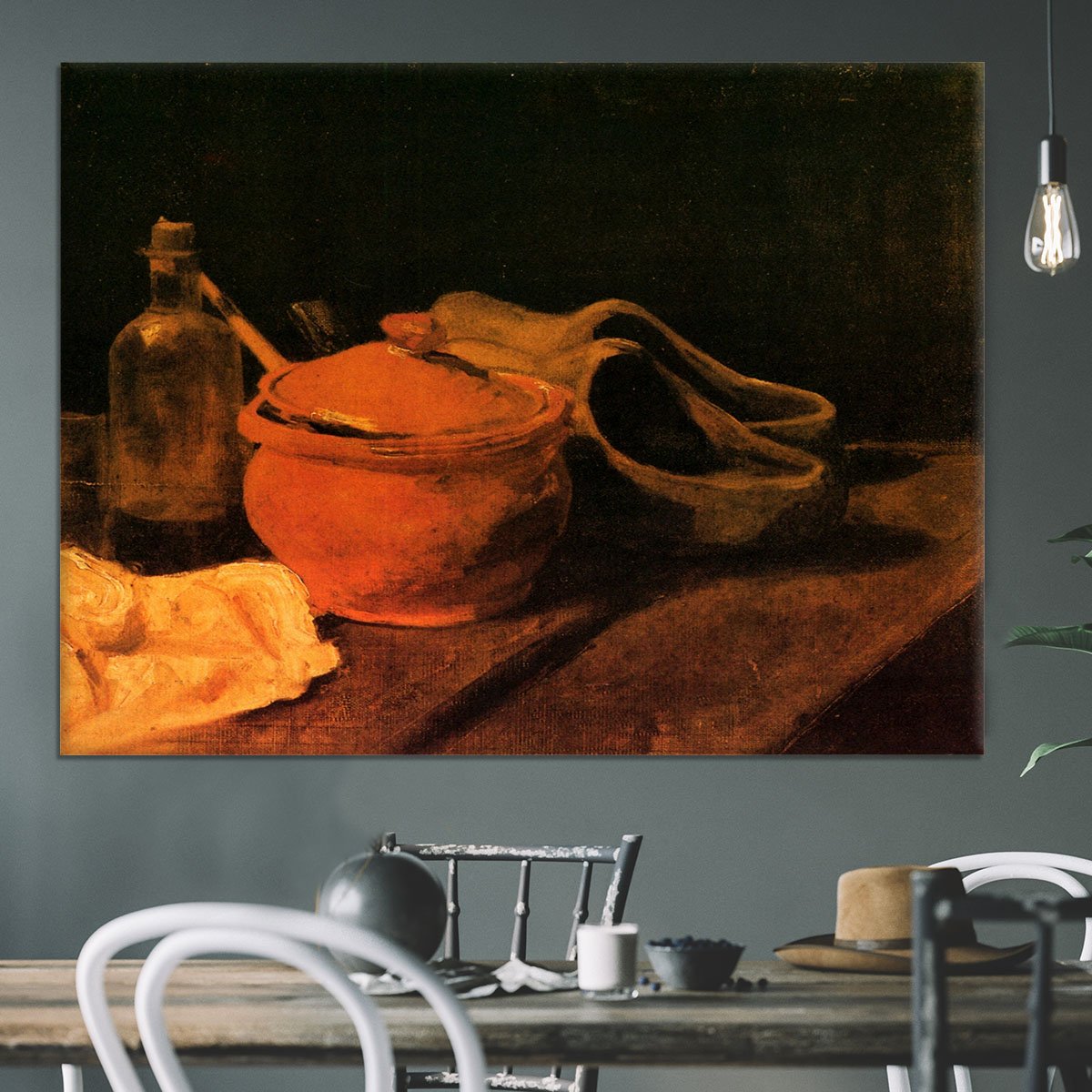 Still Life with Earthenware Bottle and Clogs by Van Gogh Canvas Print or Poster
