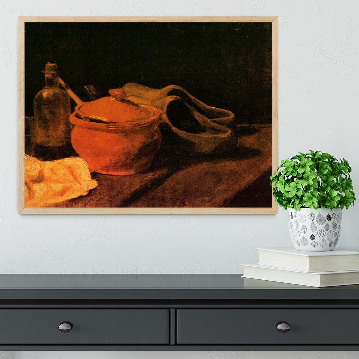 Still Life with Earthenware Bottle and Clogs by Van Gogh Framed Print - Canvas Art Rocks - 4