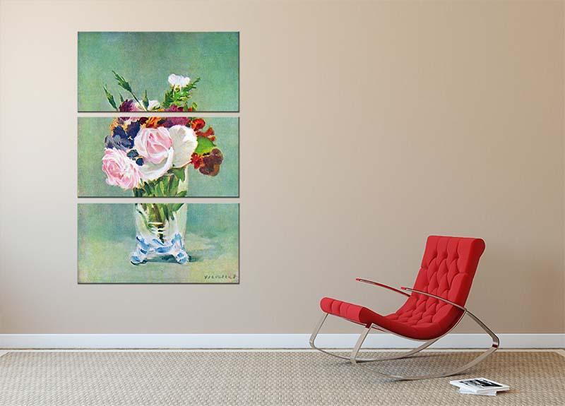 Still Life with Flowers 2 by Manet 3 Split Panel Canvas Print - Canvas Art Rocks - 2
