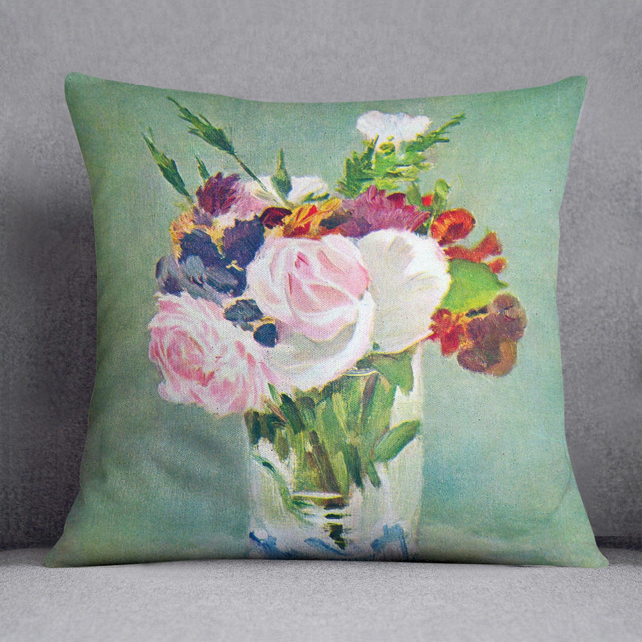 Still Life with Flowers 2 by Manet Throw Pillow