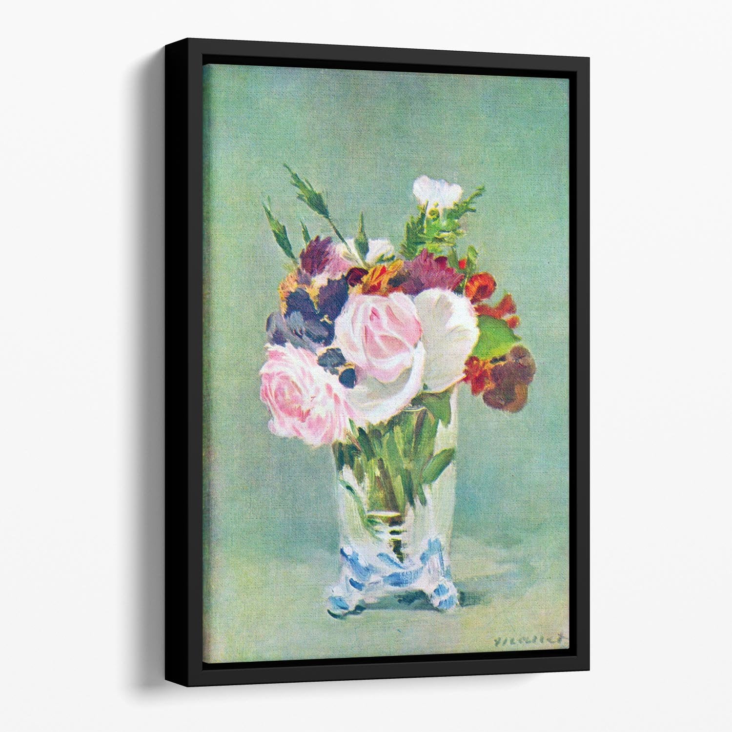 Still Life with Flowers 2 by Manet Floating Framed Canvas