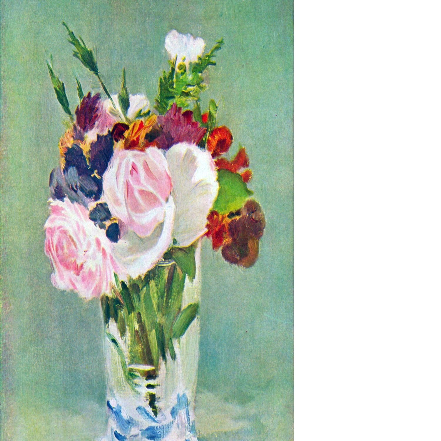 Still Life with Flowers 2 by Manet Floating Framed Canvas