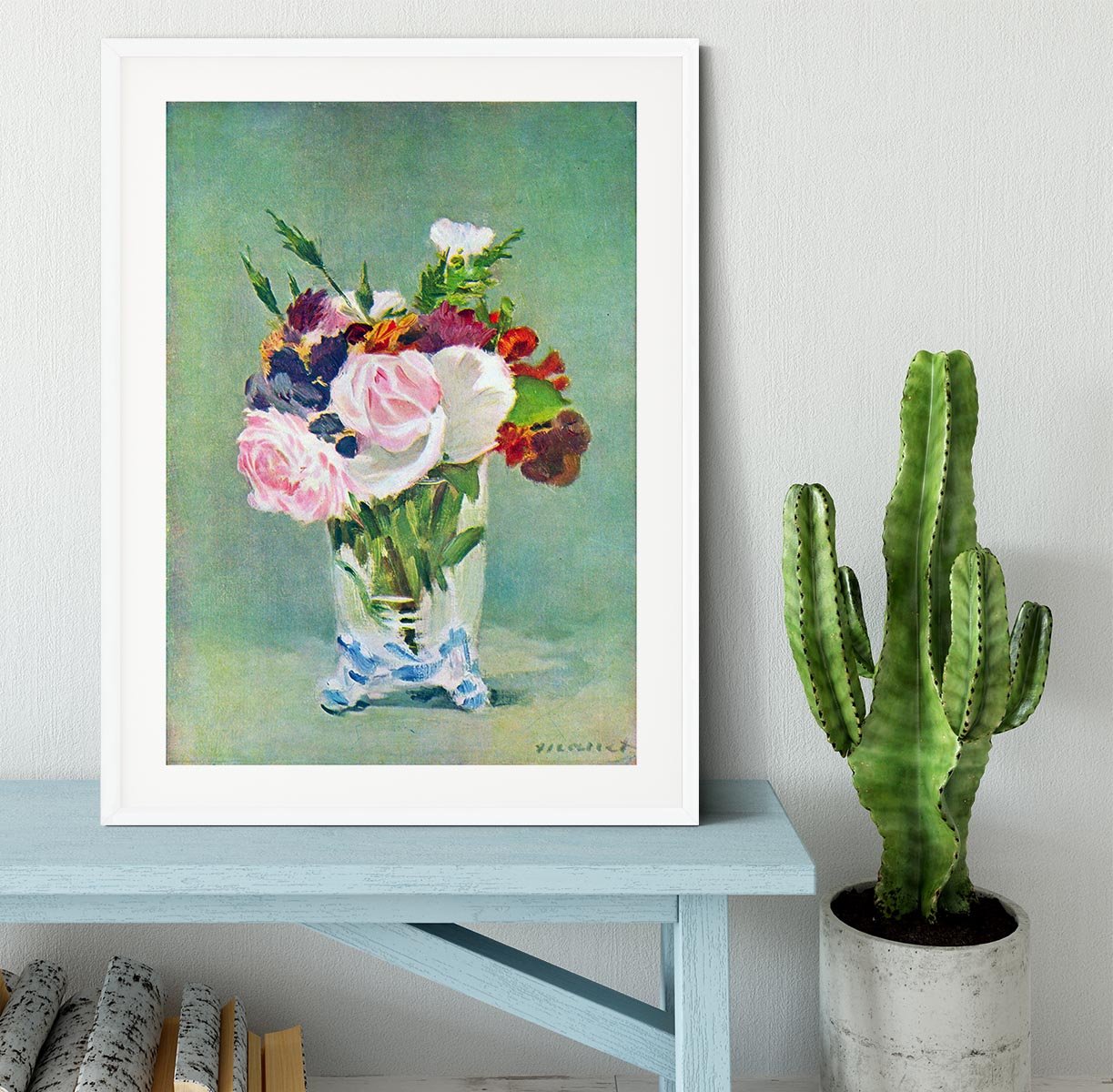 Still Life with Flowers 2 by Manet Framed Print - Canvas Art Rocks - 5