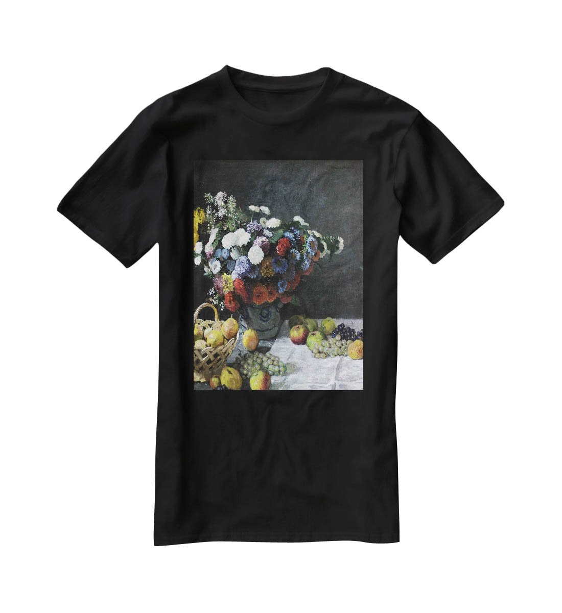 Still Life with Flowers and Fruits by Monet T-Shirt - Canvas Art Rocks - 1