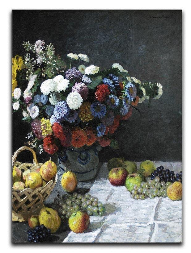 Still Life with Flowers and Fruits by Monet Canvas Print & Poster  - Canvas Art Rocks - 1