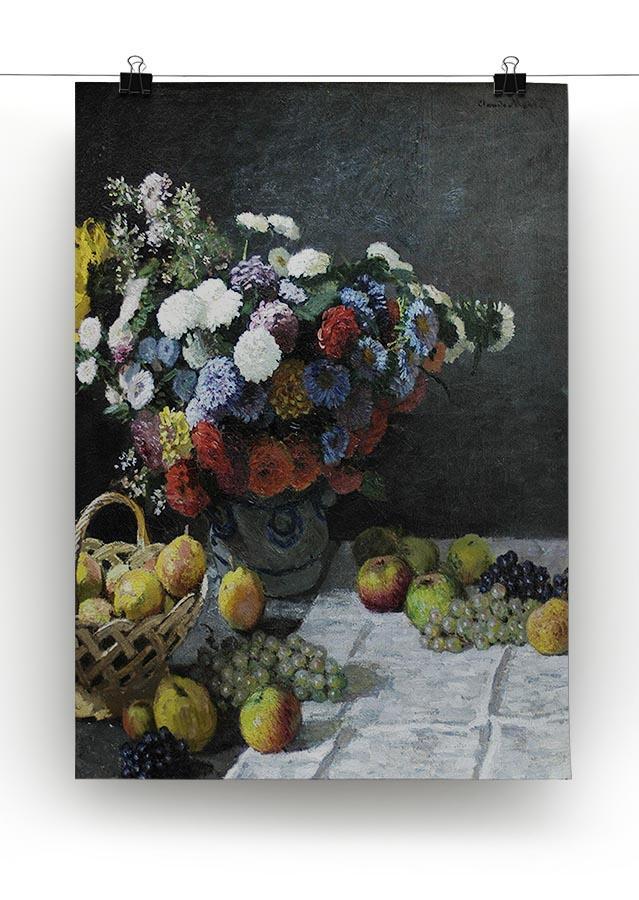 Still Life with Flowers and Fruits by Monet Canvas Print & Poster - Canvas Art Rocks - 2