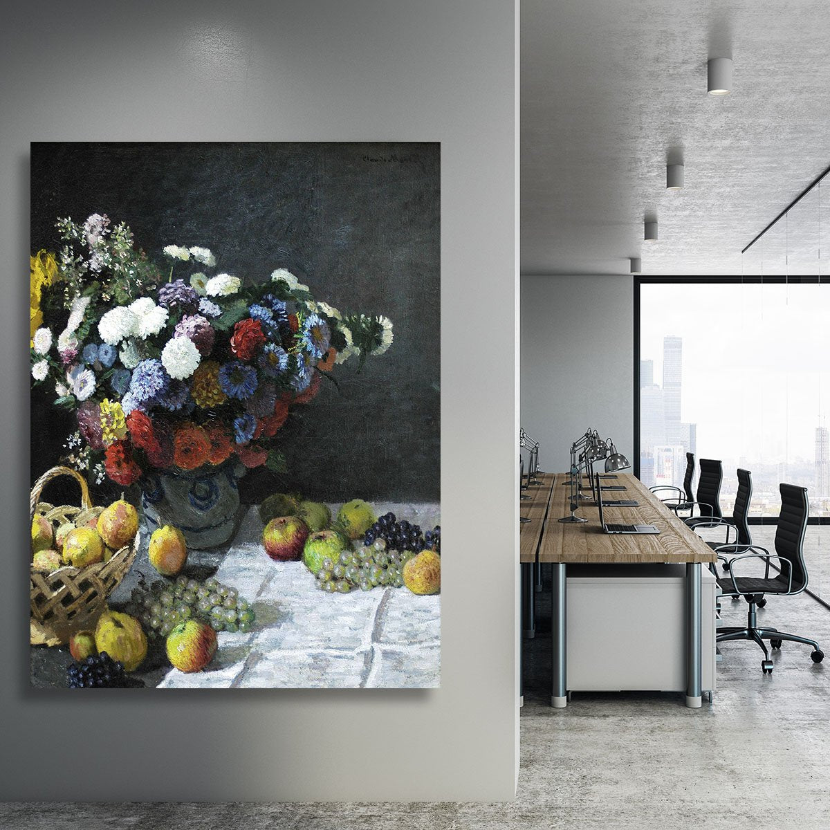 Still Life with Flowers and Fruits by Monet Canvas Print or Poster
