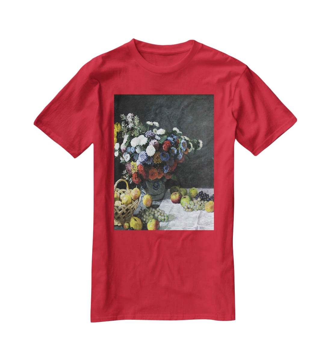 Still Life with Flowers and Fruits by Monet T-Shirt - Canvas Art Rocks - 4