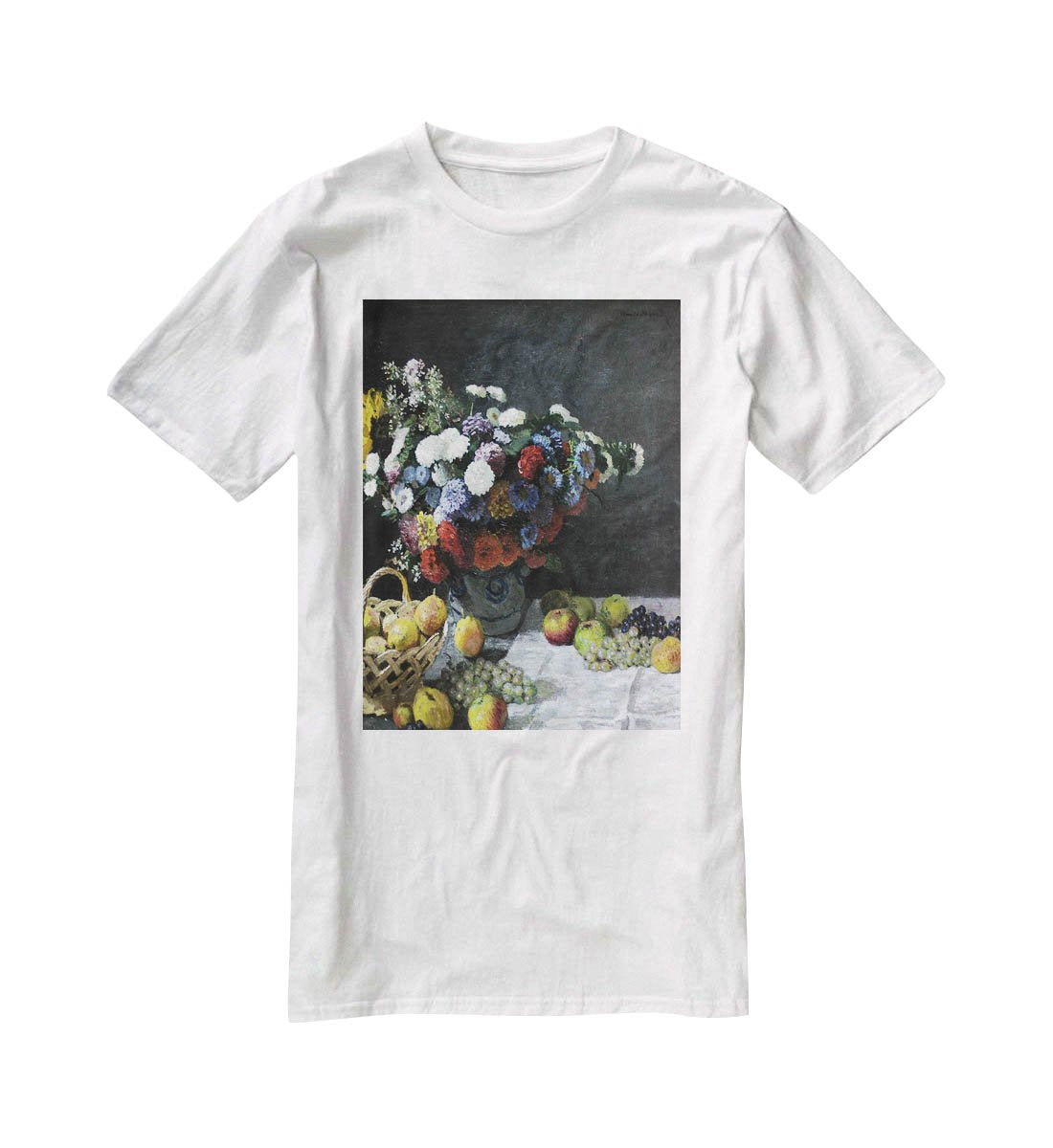 Still Life with Flowers and Fruits by Monet T-Shirt - Canvas Art Rocks - 5