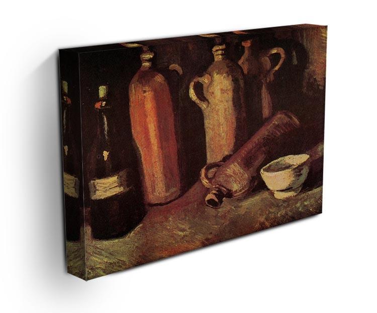 Still Life with Four Stone Bottles Flask and White Cup by Van Gogh Canvas Print & Poster - Canvas Art Rocks - 3