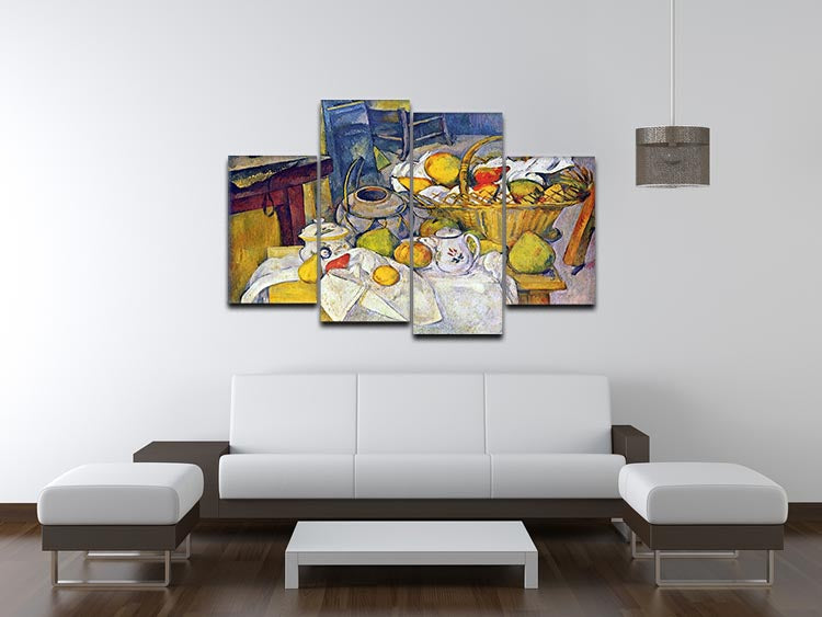 Still Life with Fruit Basket by Cezanne 4 Split Panel Canvas - Canvas Art Rocks - 3