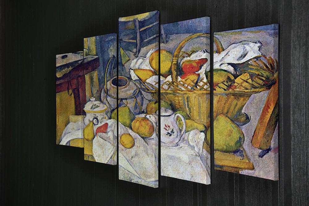 Still Life with Fruit Basket by Cezanne 5 Split Panel Canvas - Canvas Art Rocks - 2