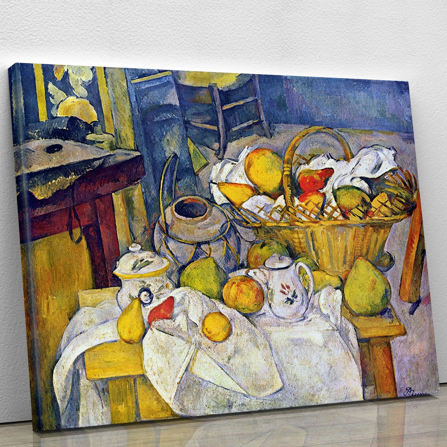 Still Life with Fruit Basket by Cezanne Canvas Print or Poster - Canvas Art Rocks - 1