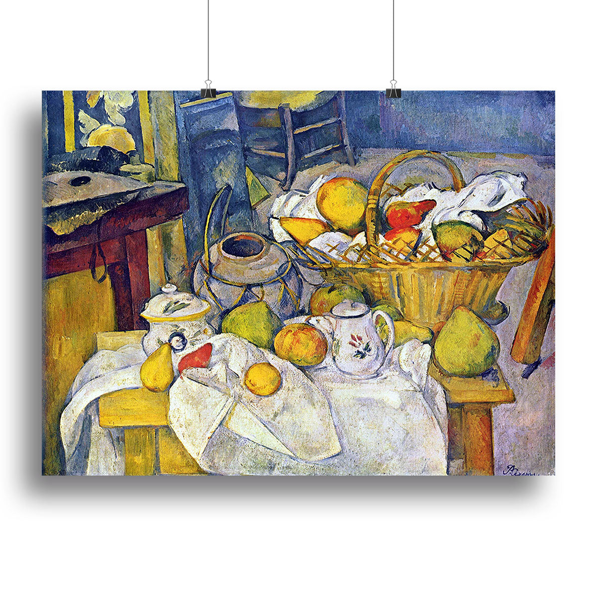 Still Life with Fruit Basket by Cezanne Canvas Print or Poster - Canvas Art Rocks - 2
