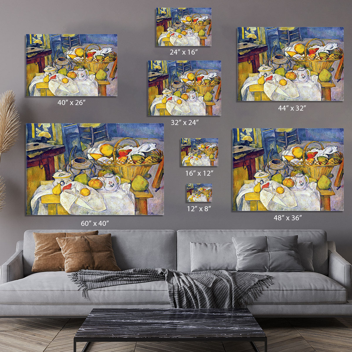 Still Life with Fruit Basket by Cezanne Canvas Print or Poster - Canvas Art Rocks - 7