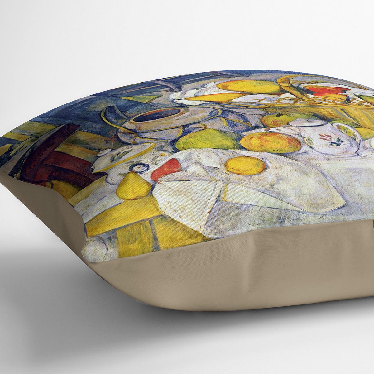Still Life with Fruit Basket by Cezanne Cushion - Canvas Art Rocks - 2