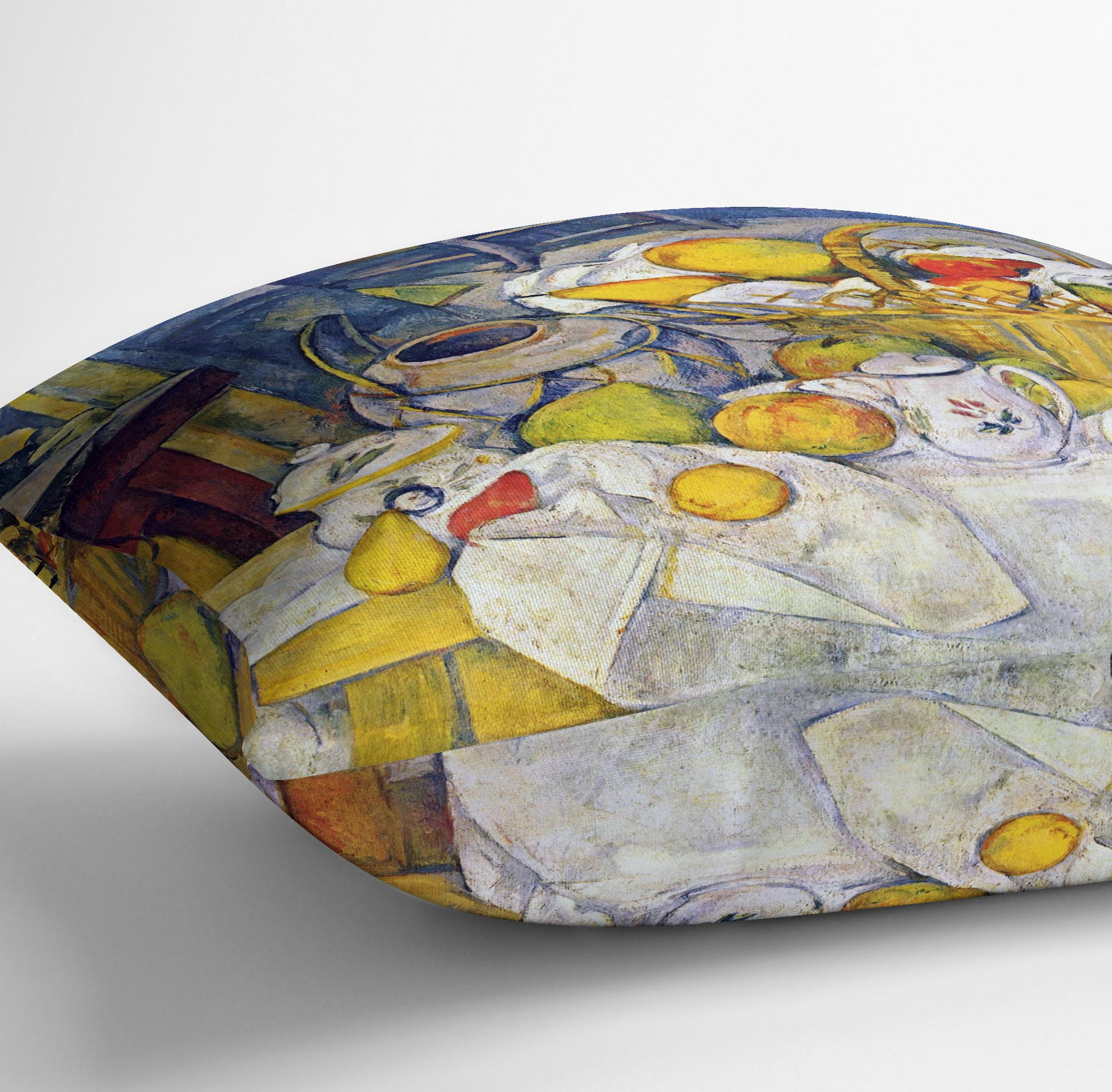 Still Life with Fruit Basket by Cezanne Cushion - Canvas Art Rocks - 3