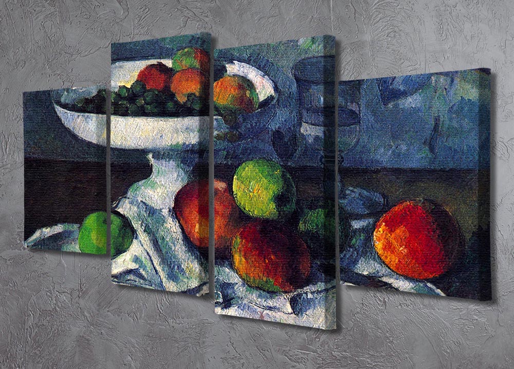 Still Life with Fruit Bowl by Cezanne 4 Split Panel Canvas - Canvas Art Rocks - 2