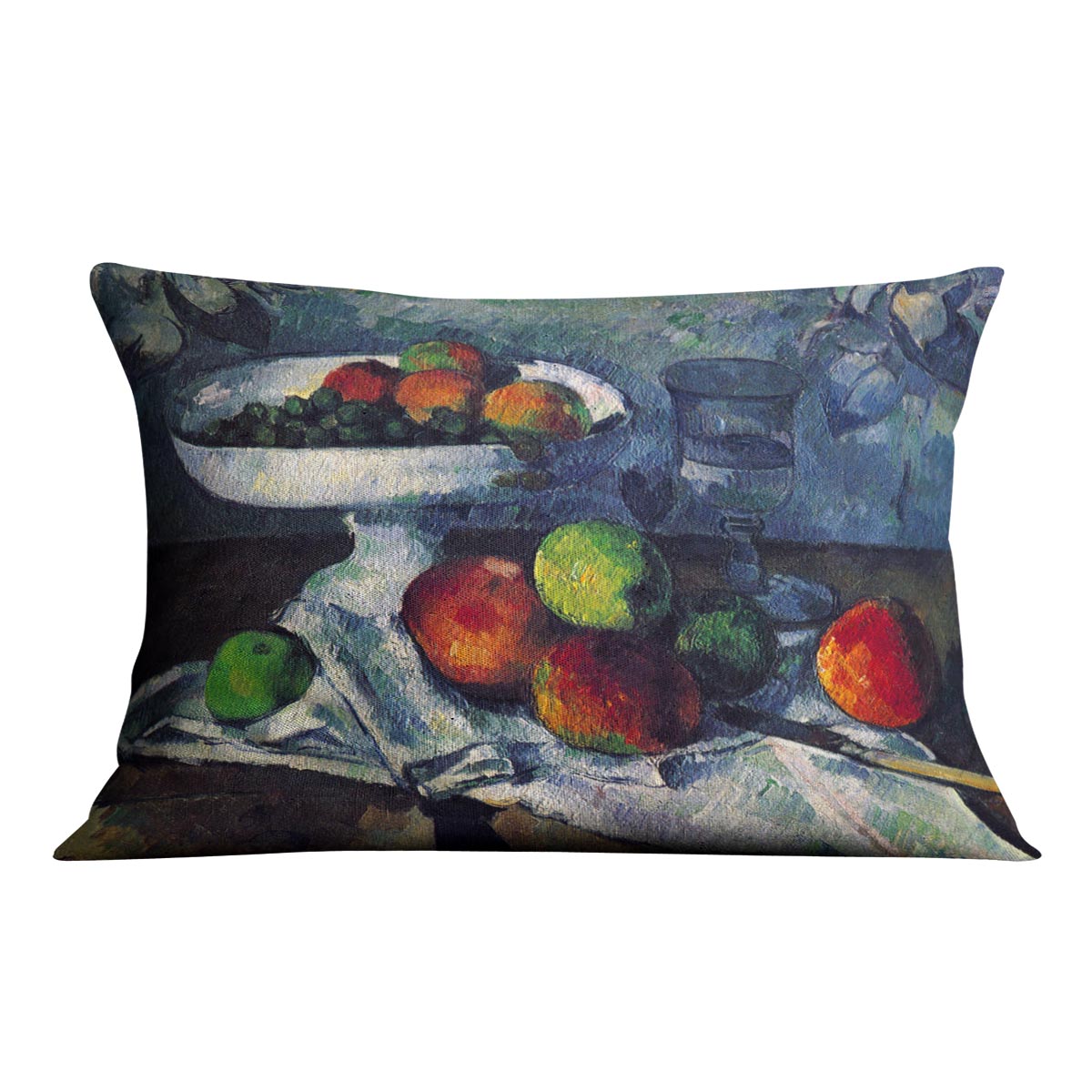 Still Life with Fruit Bowl by Cezanne Cushion - Canvas Art Rocks - 4