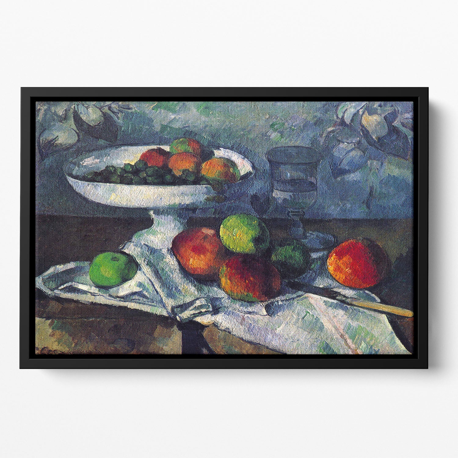 Still Life with Fruit Bowl by Cezanne Floating Framed Canvas - Canvas Art Rocks - 2