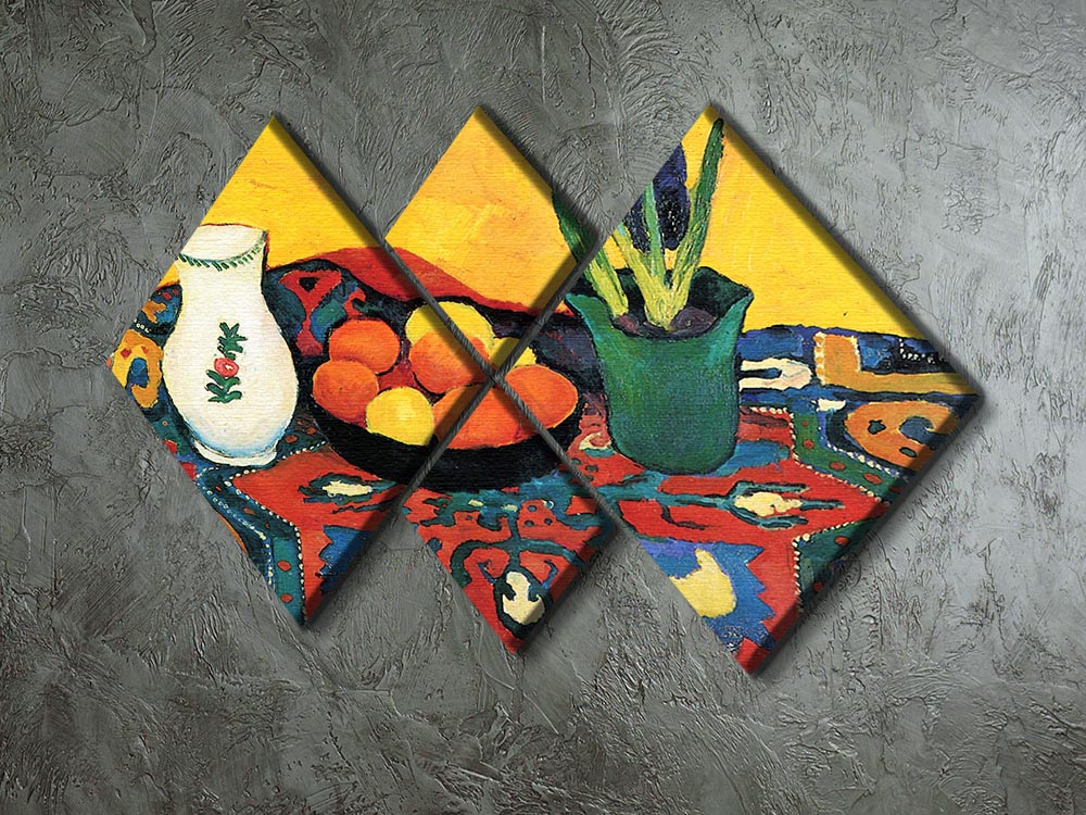Still Life with Hyacinthe by Macke 4 Square Multi Panel Canvas - Canvas Art Rocks - 2