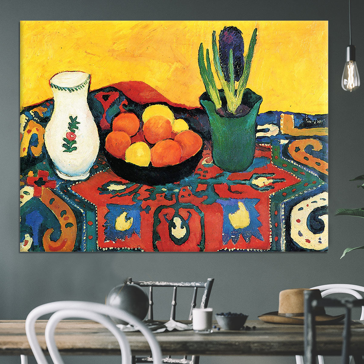 Still Life with Hyacinthe by Macke Canvas Print or Poster - Canvas Art Rocks - 3
