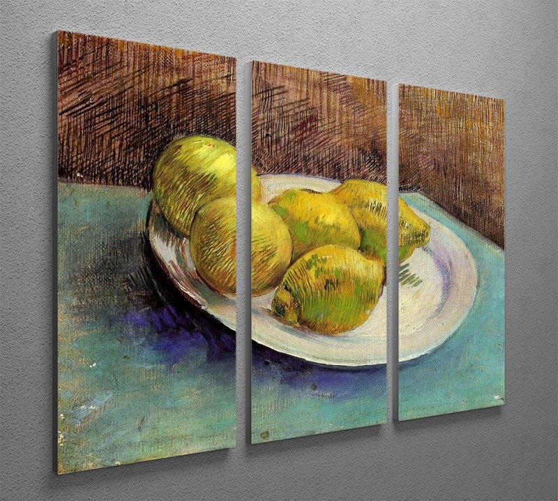 Still Life with Lemons on a Plate by Van Gogh 3 Split Panel Canvas Print - Canvas Art Rocks - 4