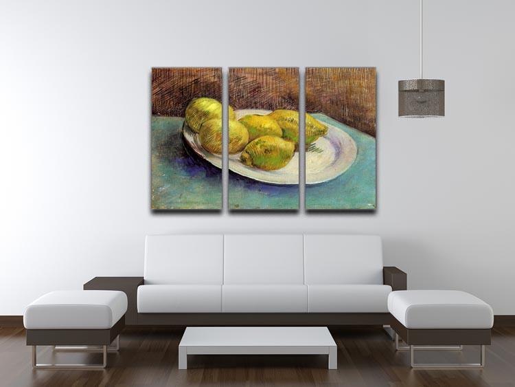 Still Life with Lemons on a Plate by Van Gogh 3 Split Panel Canvas Print - Canvas Art Rocks - 4