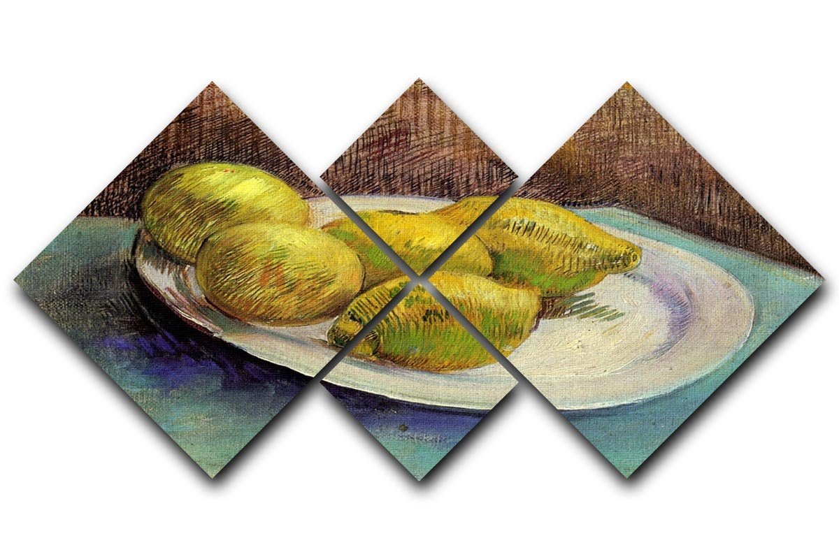 Still Life with Lemons on a Plate by Van Gogh 4 Square Multi Panel Canvas  - Canvas Art Rocks - 1