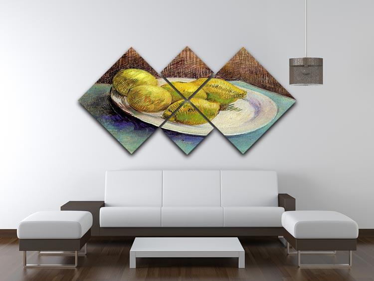 Still Life with Lemons on a Plate by Van Gogh 4 Square Multi Panel Canvas - Canvas Art Rocks - 3